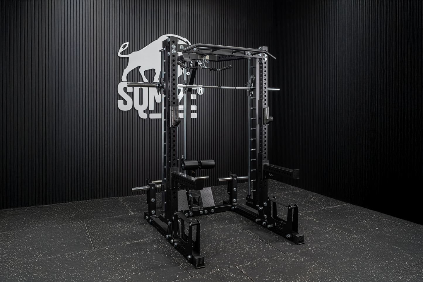 All-in-One Half Rack, Smith Machine & Latzug SQMIZE® PREMIUM BISON SQ-S550RSR, Höhe 224 cm