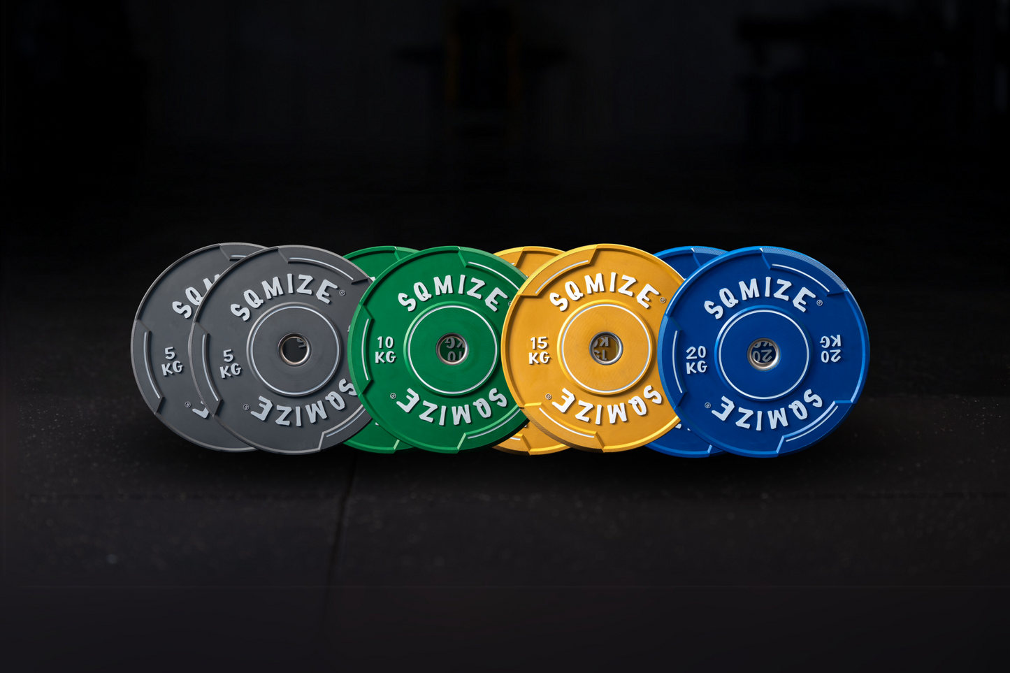 Premium Bison Colored Bumper Plate Set SQMIZE® V-CBP, 70 - 150 kg