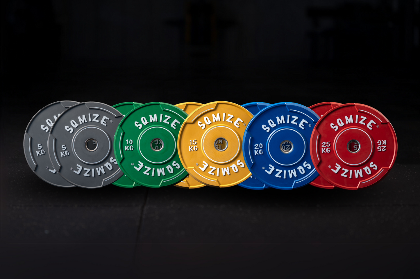 Premium Bison Colored Bumper Plate Set SQMIZE® V-CBP, 70 - 150 kg
